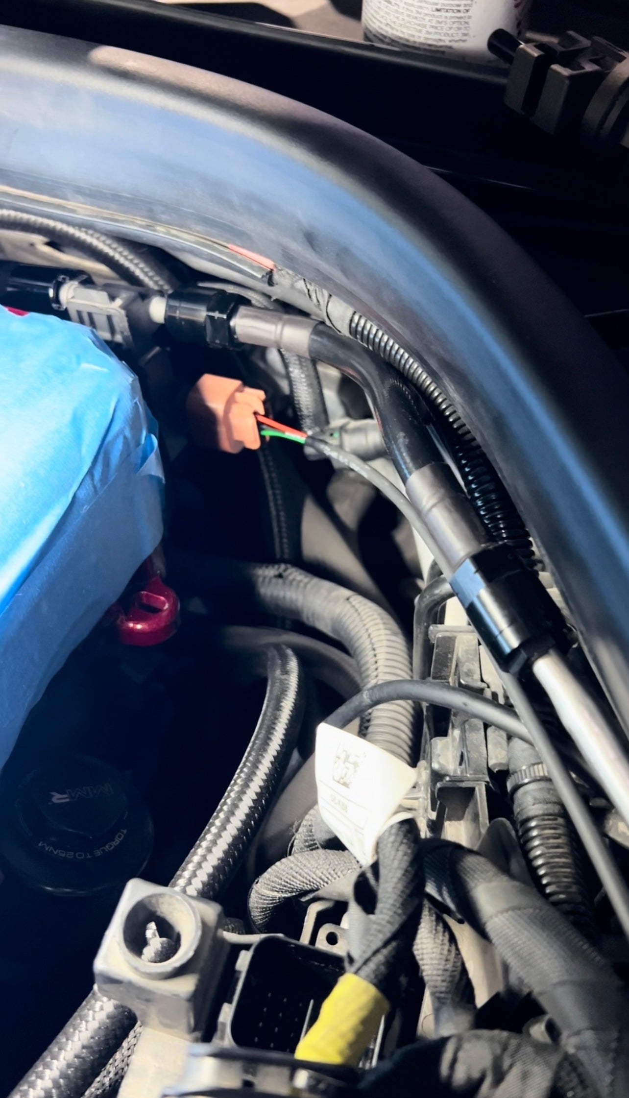 A90/91 Supra PTFE QC Fuel Line Engine Bay Location